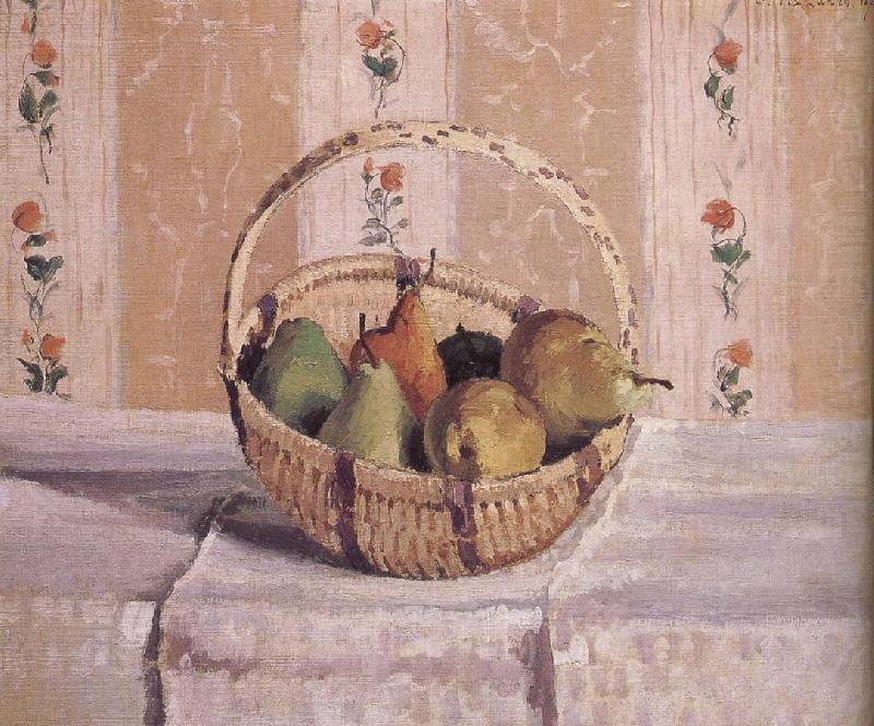 basket of apples and pears, Camille Pissarro